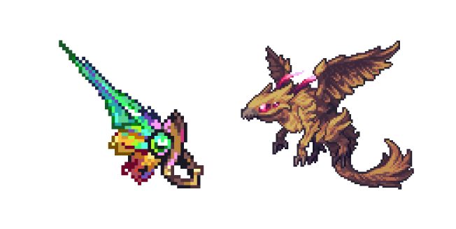 Terraria Dragonfolly et Swordsplosion Cursor