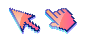 3D Coral Pink Pixel Cursor