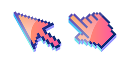 3D Coral Pink Pixel Cursor