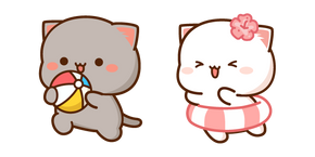 Курсор Mochi Mochi Peach Cats Goma and Peach on a Beach