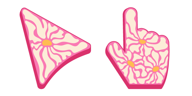 Wavy Flowers Retro Pattern Cursor