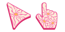 Patrón Retro de Flores Onduladas Cursor