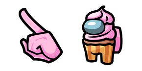 Among Us Pink Cupcake Character Cursor