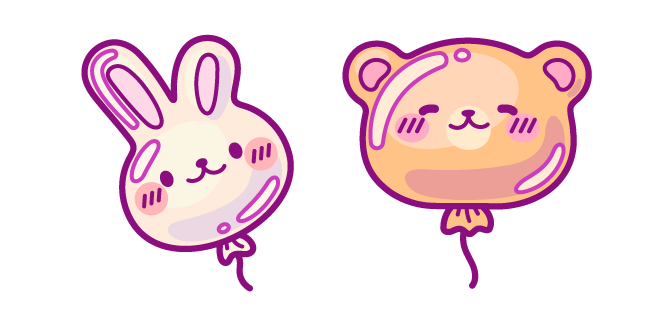 Lindos Globos de Conejo y Oso Cursor