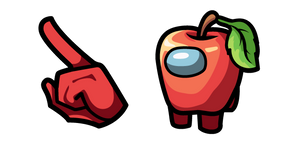 Among Us Red Apple Character Cursor