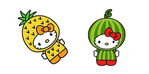 Hello Kitty in Pineapple and Watermelon Costumes Cursor