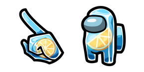 Among Us Blue Orange in Ice Character Cursor
