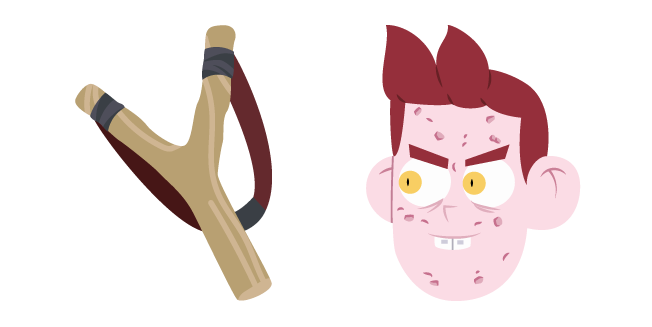 Camp Camp Edward Pikeman y una Resortera Cursor