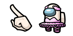 Among Us White Ballerina Character Cursor