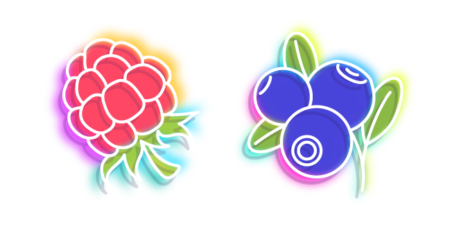 Neon Raspberry and Blueberries Cursor