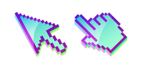 Курсор 3D Aquamarine Blue Pixel