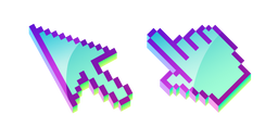3D Azul Aguamarina Pixel Cursor