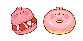 Molang Pink Macaron and Donut Cursor