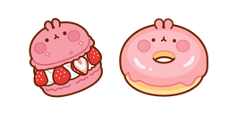 Molang Pink Macaron and Donut Cursor