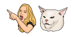 Woman Yelling at a Cat Meme cursor