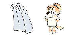 Bluey Frisky Heeler and a Wedding Veil Cursor