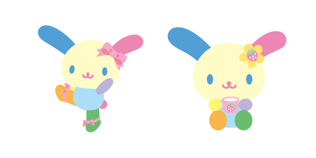Sanrio Usahana con Lazos Rosas y Accesorios de Fresa Cursor