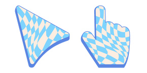 Wavy Checkered Retro Pattern Cursor
