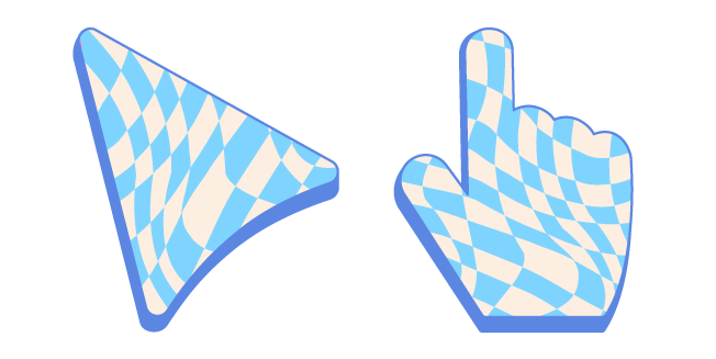 Wavy Checkered Retro Pattern Cursor