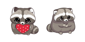 Kawaii Raccoon with a Heart Toy Cursor
