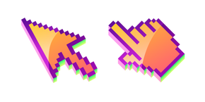 3D Orange Sunset Pixel Cursor