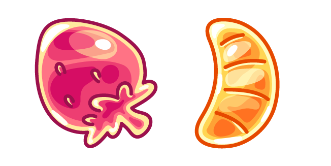 Cute Strawberry and Clementine Gummies Cursor