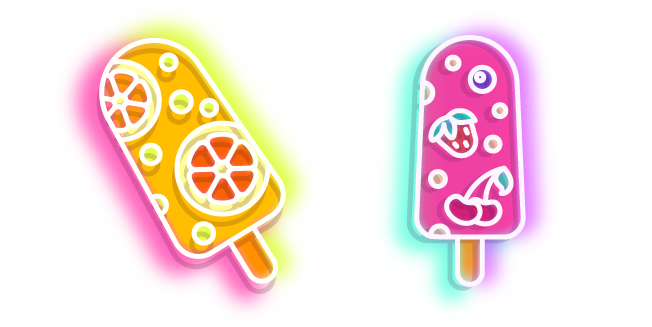 Néon Orange et Fruits Rouges Glaces Cursor