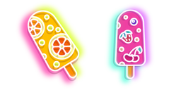 Neon Orange and Berry Popsicles Cursor