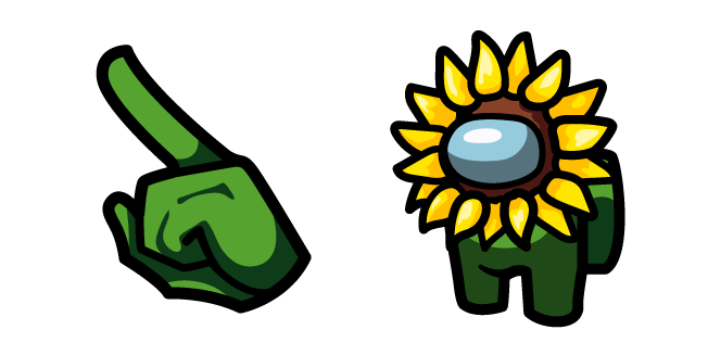 Among Us Green Sunflower Character Cursor