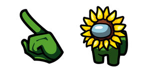 Among Us Green Sunflower Character Cursor