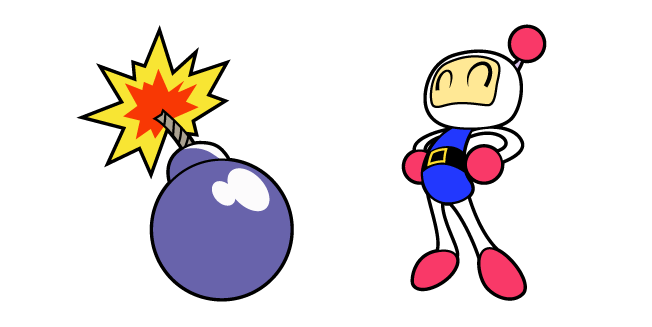 Sega Bomberman White Bomberman and a Bomb Cursor
