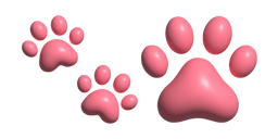 Simple 3D Pink Paw Prints Cursor