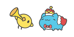 Cute Bugcat Capoo King and Chick Herald Cursor