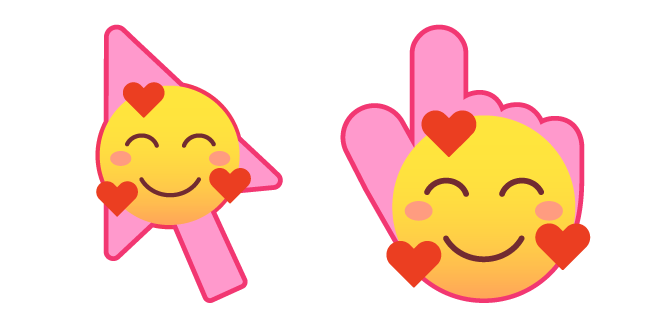 Lindo Smiley con Corazones Cursor