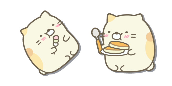 San-X Neko Mangeant du Hanami Dango et des Crêpes Cursor