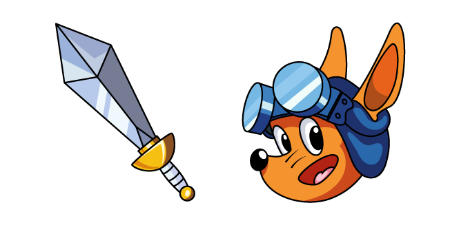 Sega Rocket Knight Sparkster and a Sword Cursor
