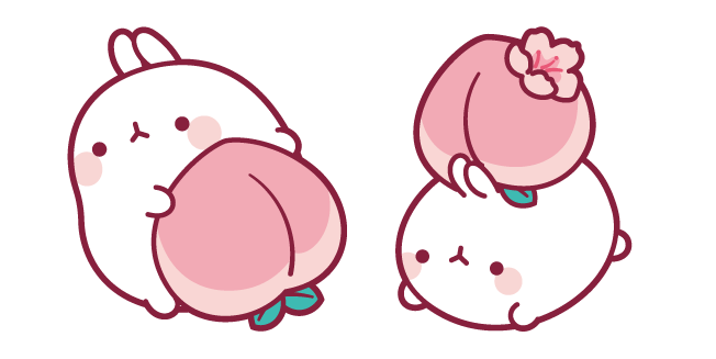 Molang Playing with a Peach Cursor