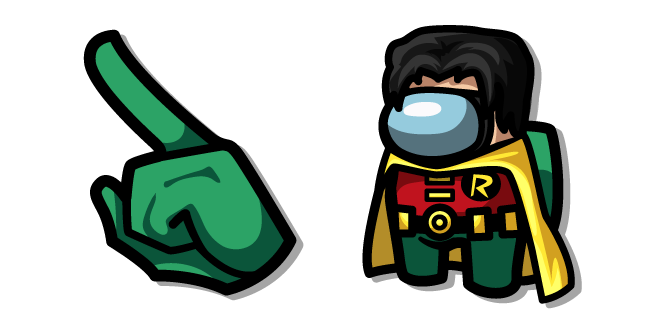 Among Us Green Robin Character Cursor