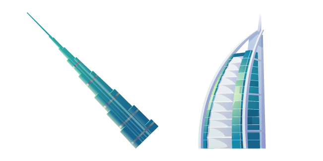 Dubai Burj Khalifa and Burj Al Arab курсор