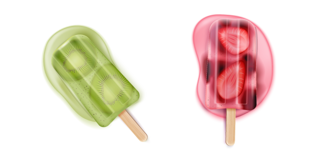 Kiwi and Strawberry Popsicles курсор
