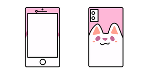 VSCO Girl Celular con una Funda de Gatito cursor