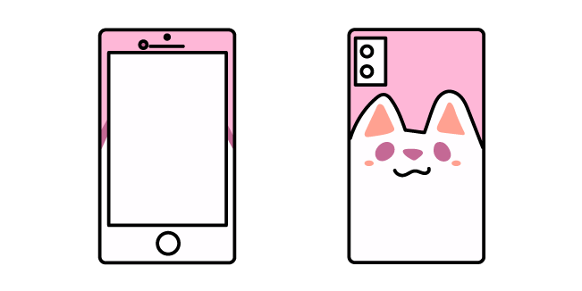 VSCO Girl Celular con una Funda de Gatito Cursor