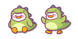 Mignon Petit Canard en Costume de Dinosaure Curseur