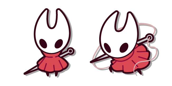 Cute Hollow Knight Hornet with a Needle Cursor