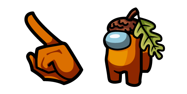 Among Us Orange Acorn Character Cursor