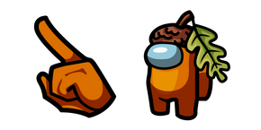 Among Us Orange Acorn Character Cursor