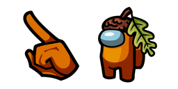 Among Us Orange Acorn Character Cursor