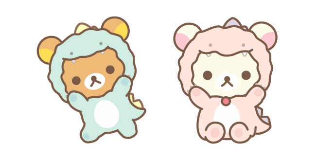 San-X Rilakkuma and Korilakkuma in Dino Costumes курсор