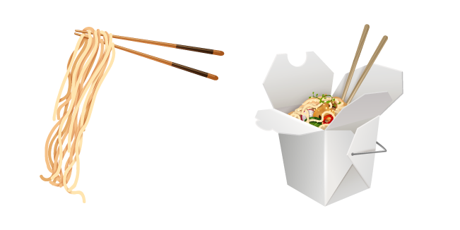 Asian Takeout Noodle Box and Chopsticks курсор