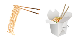 Курсор Asian Takeout Noodle Box and Chopsticks